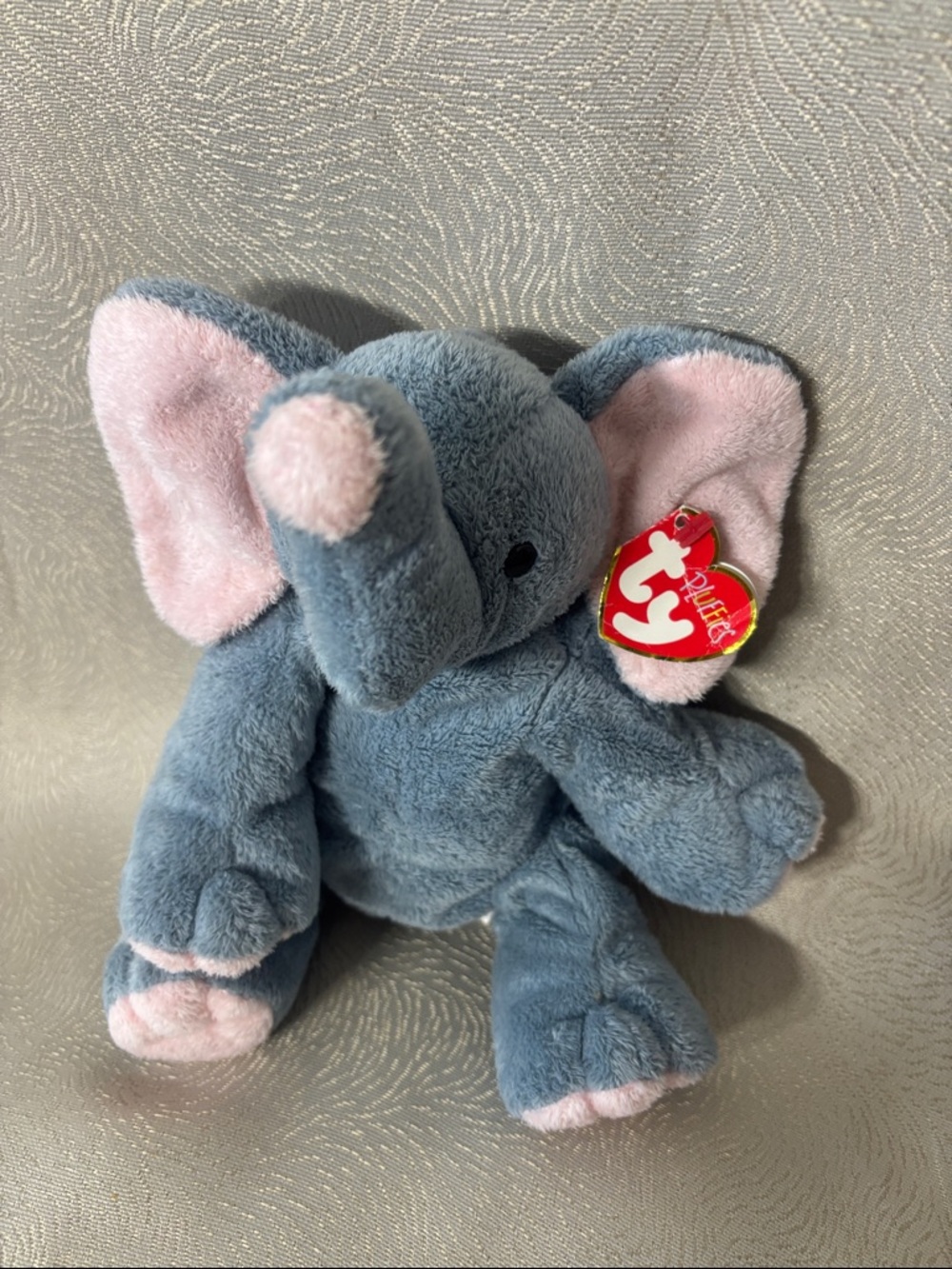 Ty Blue and Pink Plush Elephant Stuffed Animal 0127